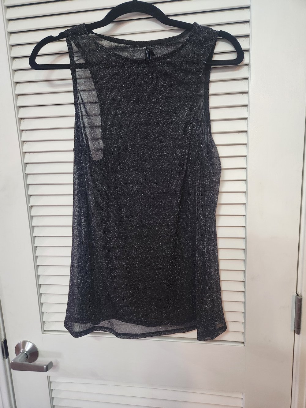 torrid Black Sparkle Mesh Sleeveless Tank